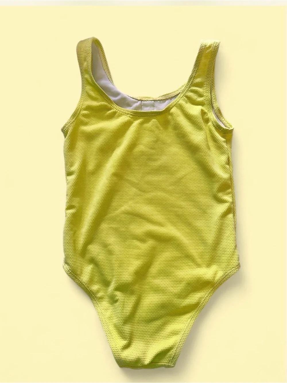 Derek Heart Bright Yellow Textured Girls' One-Piece Swimsuit